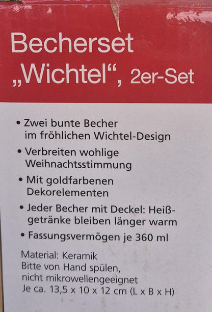 Becherset "Wichtel", 2er-Set (ca. 360 ml)