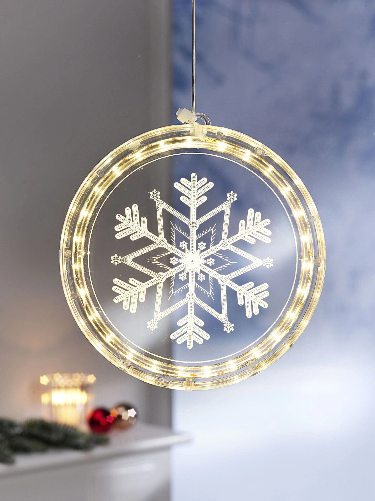 LED-Hängedeko "Snowflake", 26 LEDs