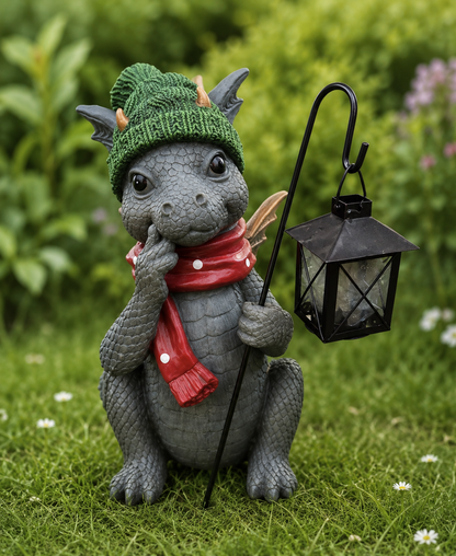 Dekofigur Drache "Kenzo" mit Laterne