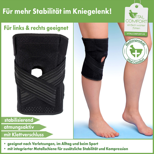 Vital Comfort Flexitek Aktiv Kniebandage mit Klettverschluss, Universalgrösse