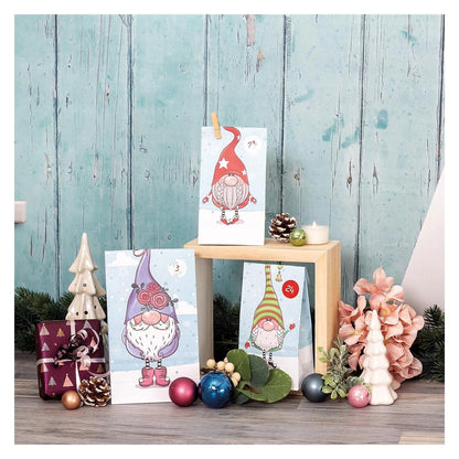 ROTH Adventskalender-Set Geschenktüten Wichtel