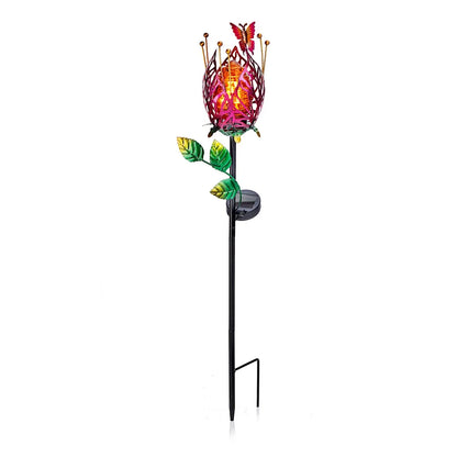 Solar Gartenstecker "Blüte" pink
