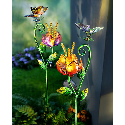 Solar-Gartenstecker "Fiore" 2er-Set