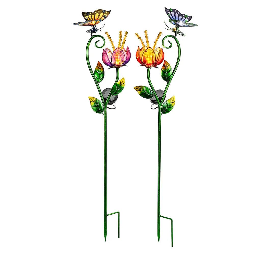 Solar-Gartenstecker "Fiore" 2er-Set