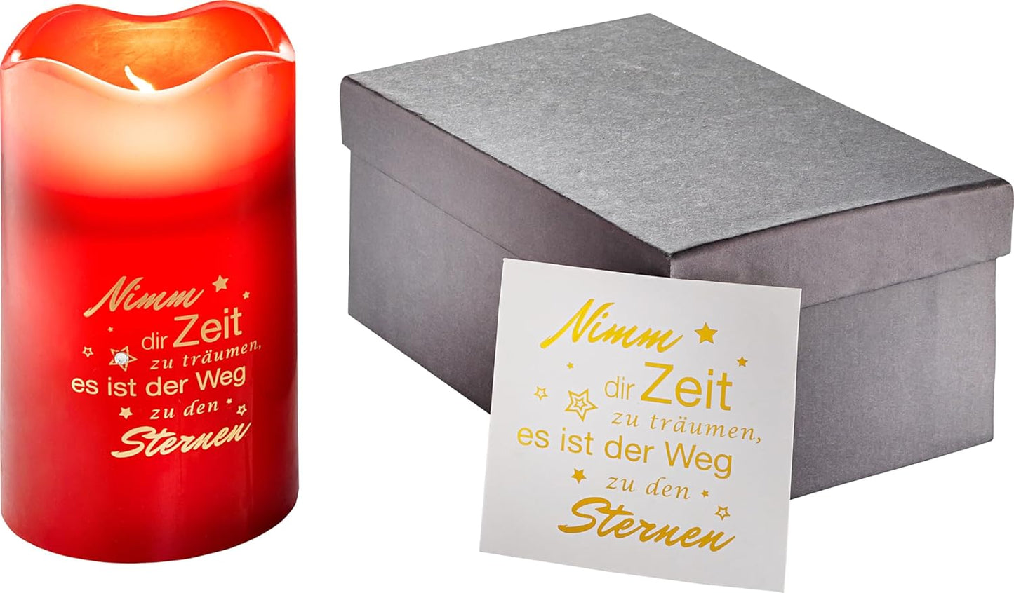 LED Echtwachskerzen-Geschenkset "Zeit"