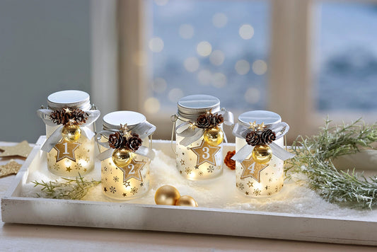 LED- Glasleuchten "Advent" 4er-Set