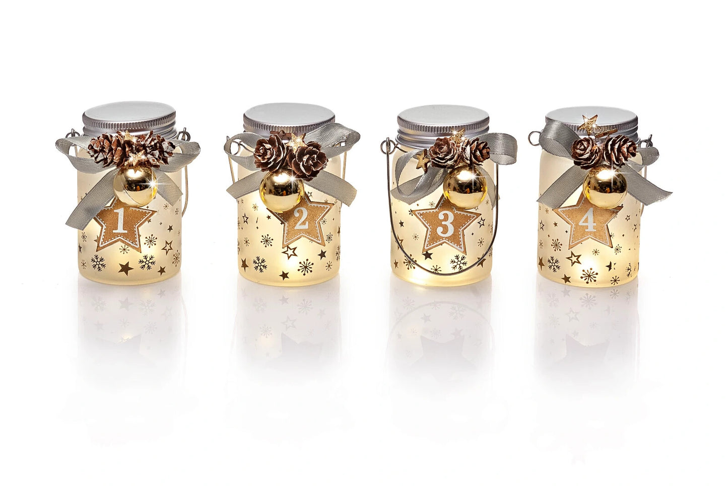 LED- Glasleuchten "Advent" 4er-Set