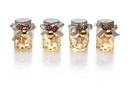LED- Glasleuchten "Advent" 4er-Set