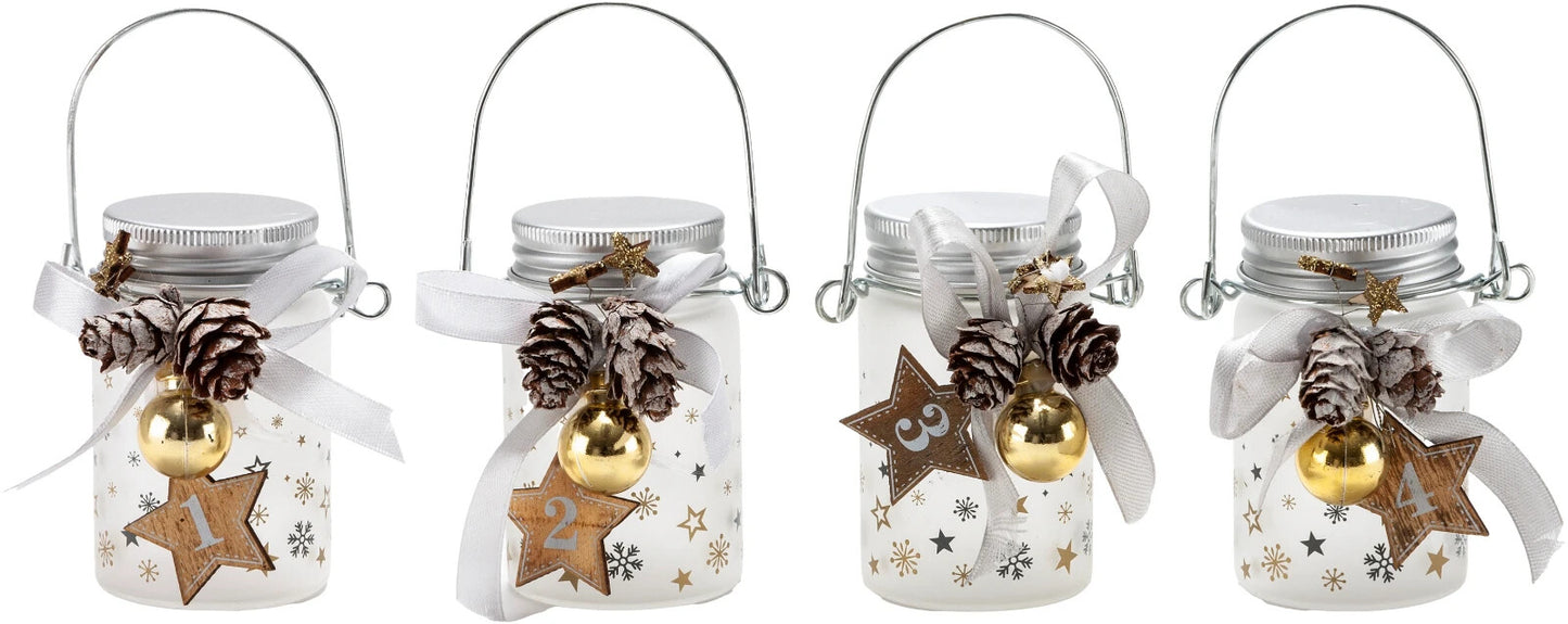 LED- Glasleuchten "Advent" 4er-Set