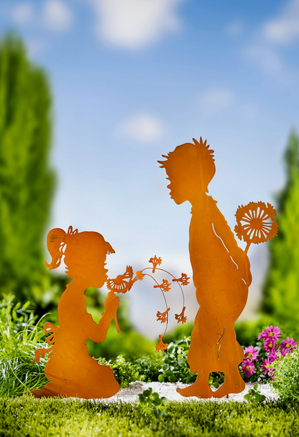 Gartenstecker Mona und Finn, 2er-Set