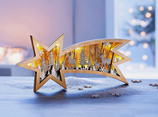 LED Deko Sternschnuppe Winterwald