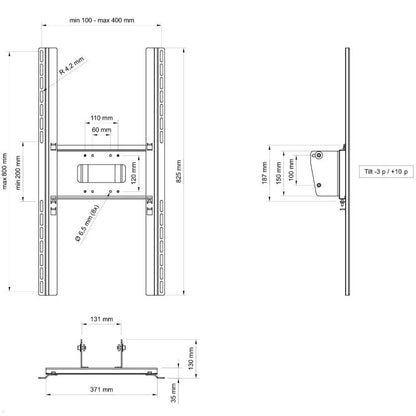 SMS Flatscreen H2 Unislide Vertical PL210240 VESA-Adapter