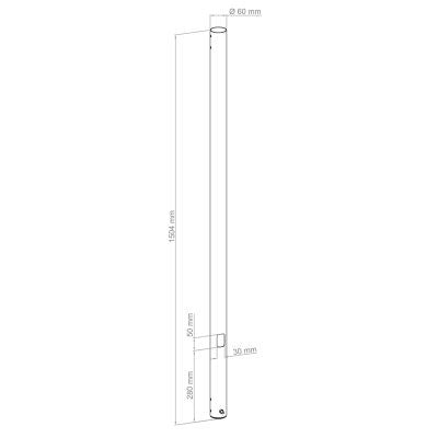 Hagor CPS-Pole 1500 mm gerades Rohr für Digital-Signage-Halterungen
