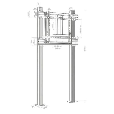 Hagor HP Counterbalanced Floor-Wall HD höhenverstellbares Boden-Wand-Standsystem