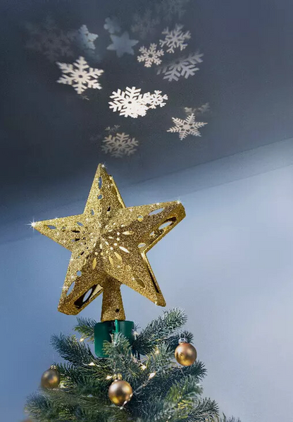 Baumspitze Stern Goldglitter LED Projektor