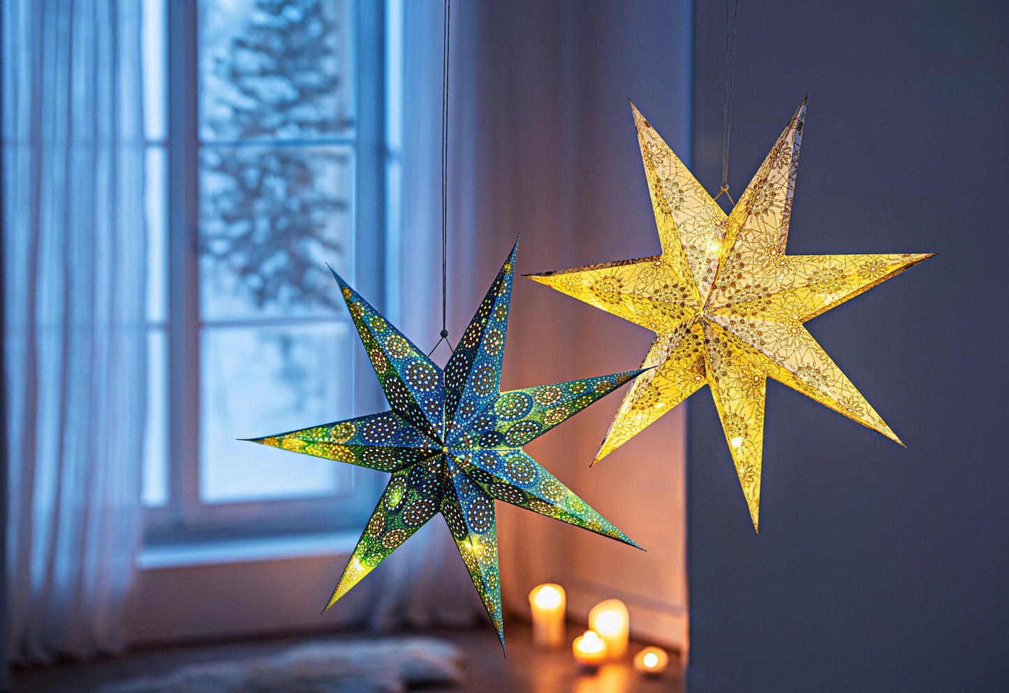 LED-Stern "Turquoise Shine" 60cm