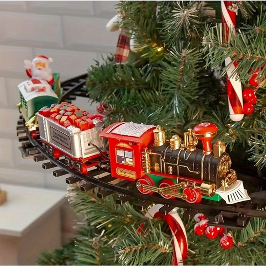 Schwebender Weihnachtszug mit Licht und Sound