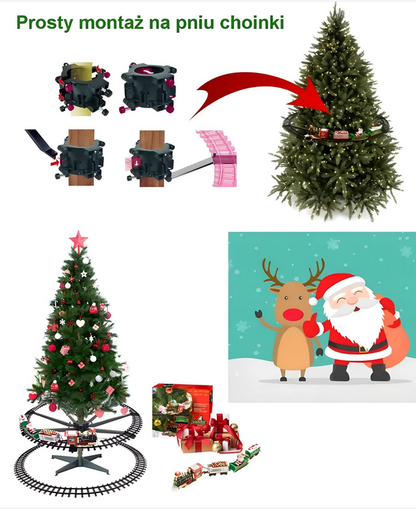 Schwebender Weihnachtszug mit Licht und Sound