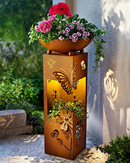 Pflanzsäule "Butterfly" mit LED