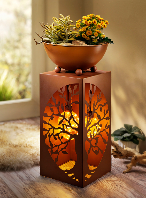LED-Pflanzsäule "Arvore" mit Kugelleuchten, 54cm