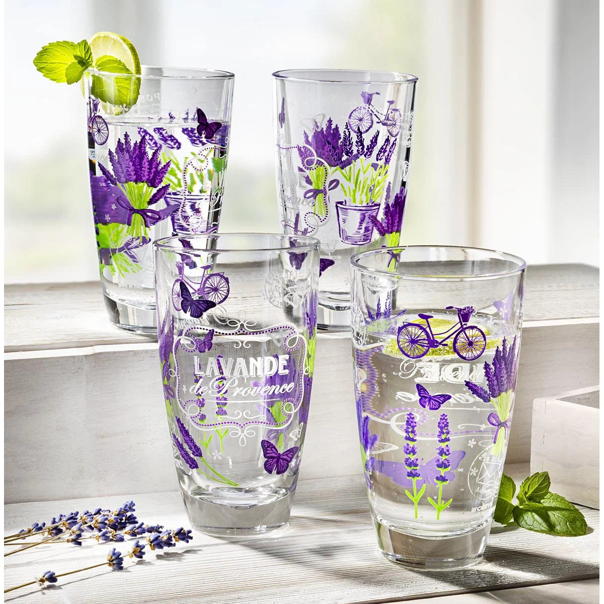 Gläserset Lavendel, 4er Set