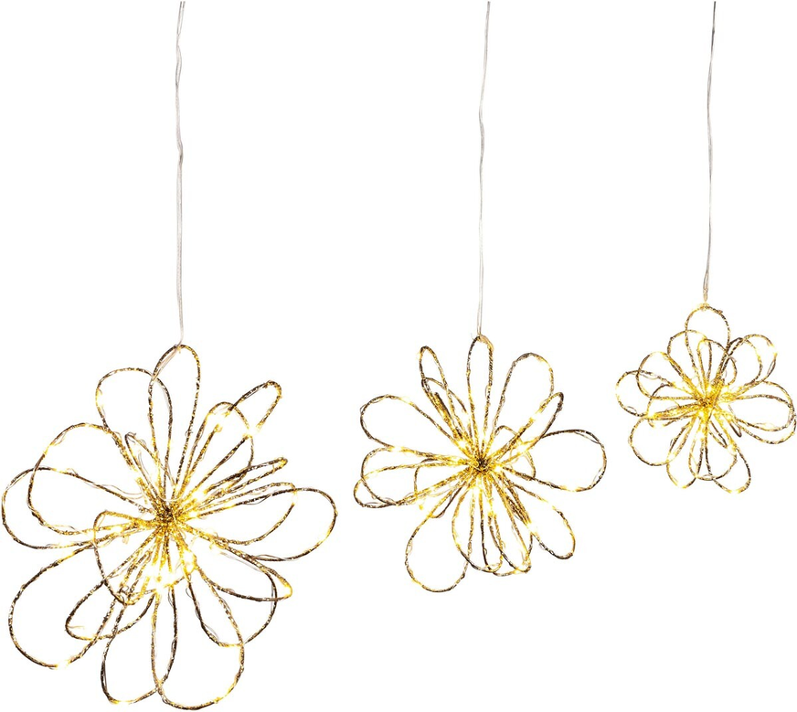 Led Hängedeko "Goldflower" 3er-Set