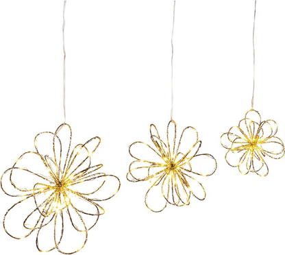 Led Hängedeko "Goldflower" 3er-Set