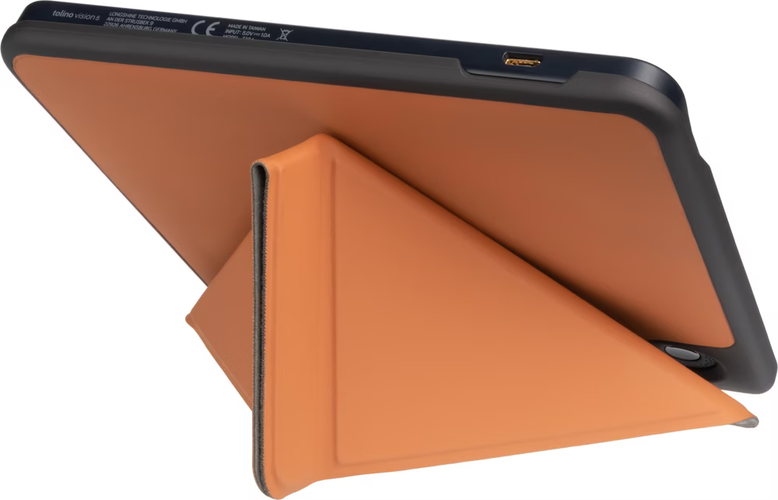 tolino vision 5, Schutztasche mit Origami Standfunktion (Farbe:cognac)