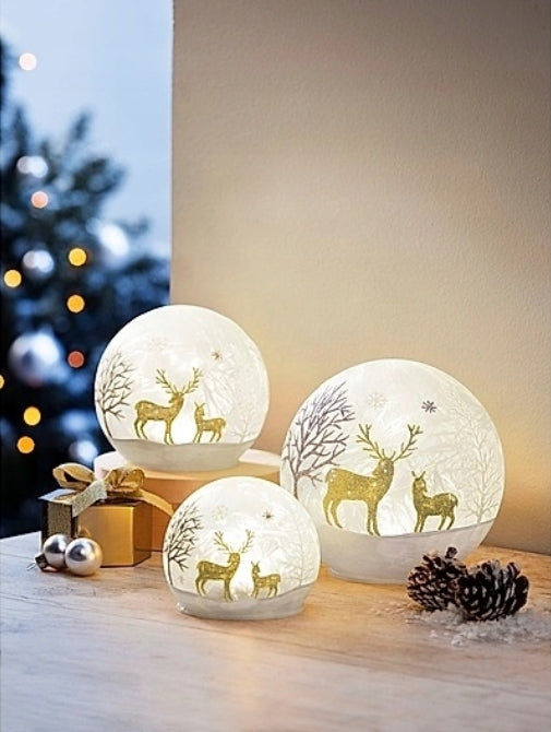 LED-Stimmungskugeln "Winterwald" 3er-Set