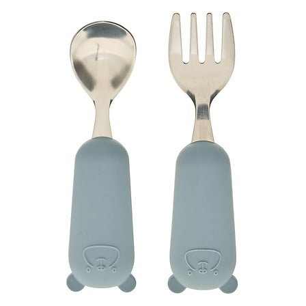 Kinderbesteck-Set 2-teilig, (Gabel und Löffel, blau)