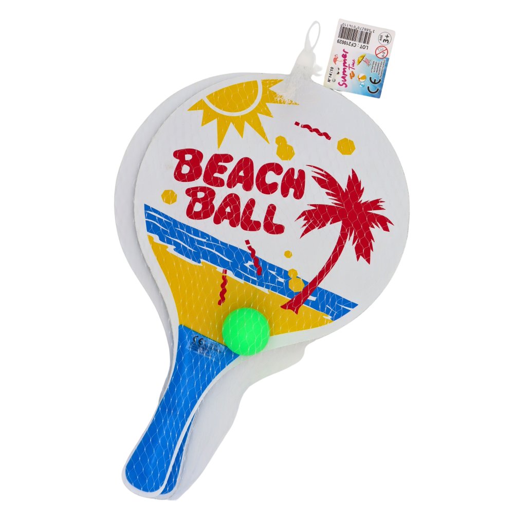 Strandball-Schlägerset "SunFun" mit Ball (Ø 38 cm)