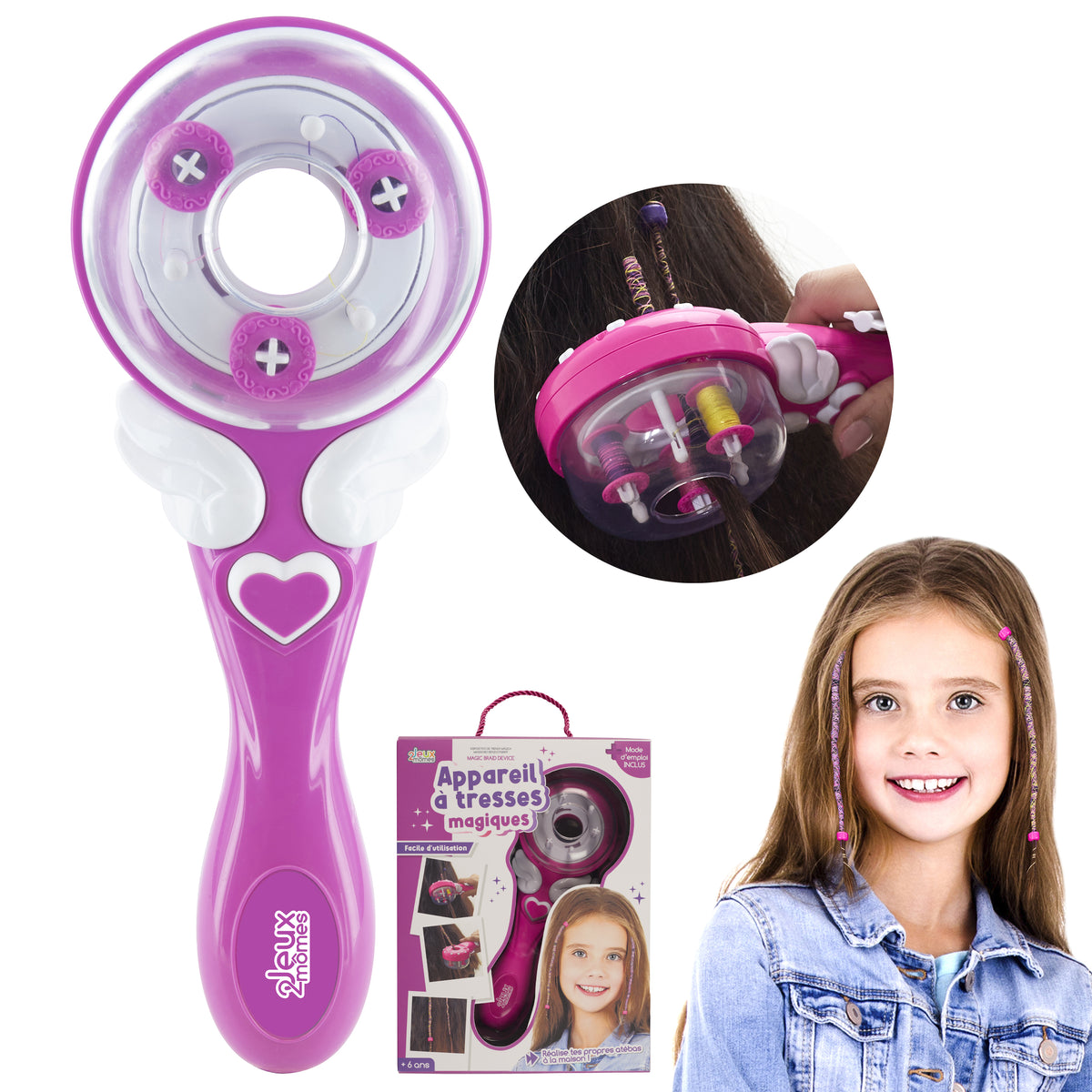 Zopfgerät "Copa Cabana" für Kinder, rosa