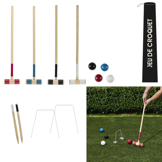 Krocketspiel "Bamford" aus Kiefernholz mit Tasche