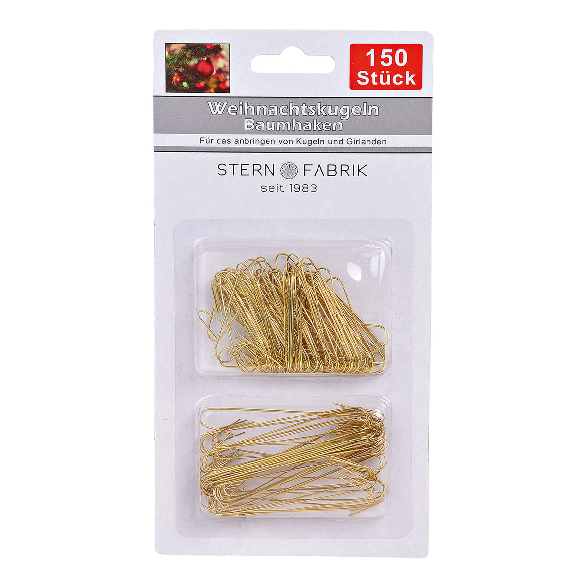 Weihnachtskugel-Aufhänger aus Metall (goldfarben, 150 Stk.)