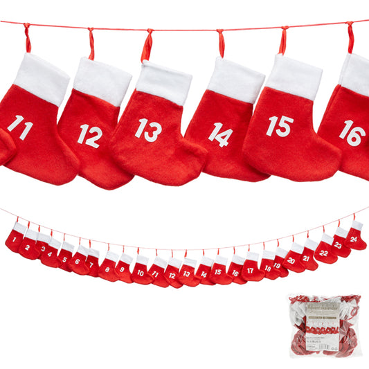 Adventskette "Sock-mas" mit 24 Söckchen