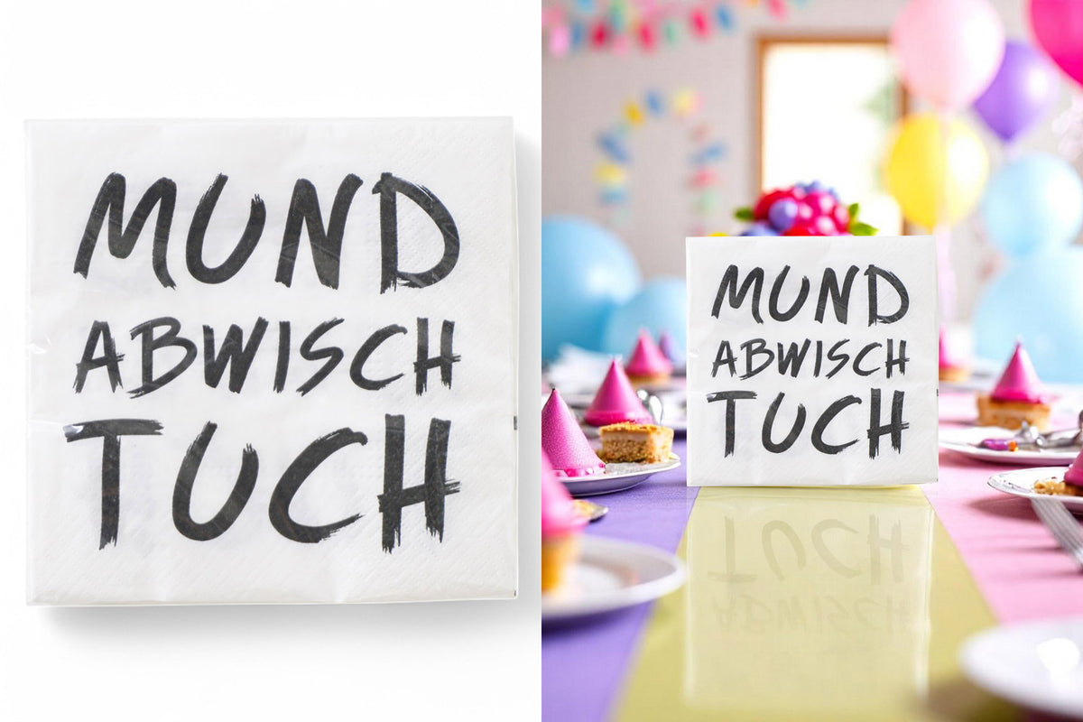 Servietten "Mund Abwisch-Tuch" (33 x 33 cm, 3-lagig)