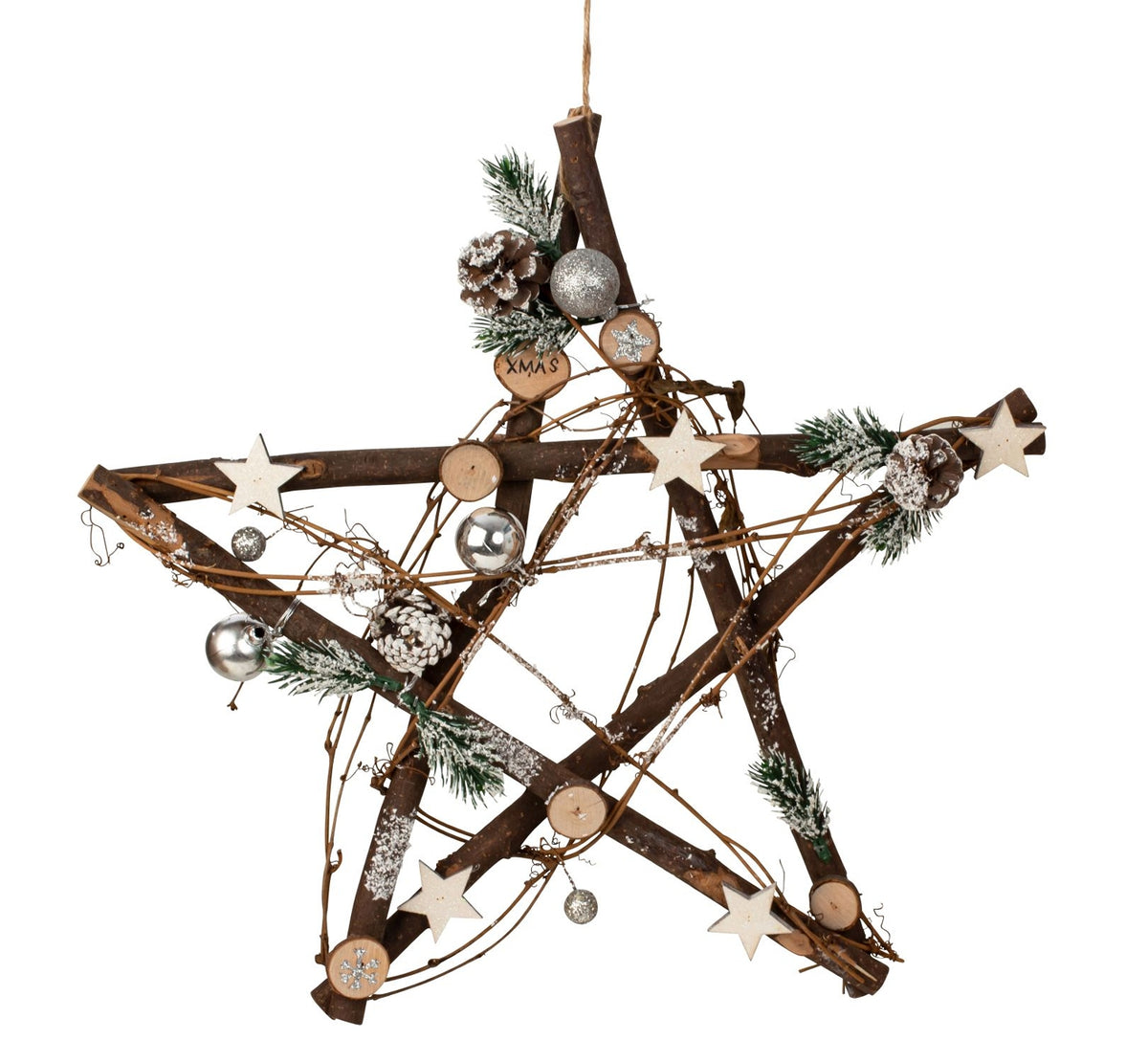 Weihnachts-Holzstern "Taika" zum Hängen (ca. 40 x 39 cm)