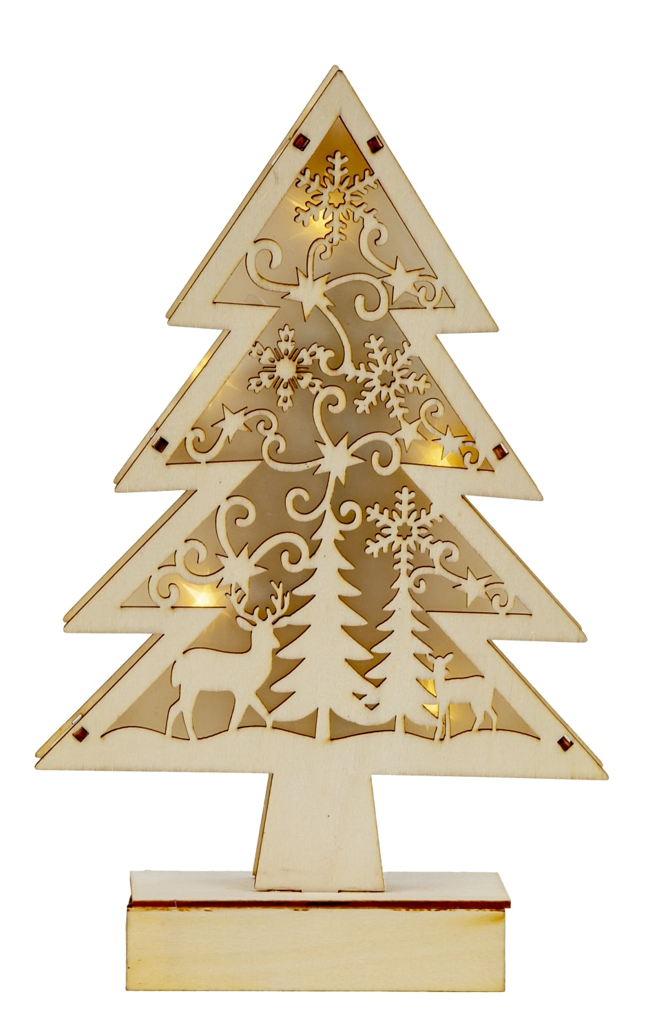 LED-Holz-Weihnachtsbaum "Tannenglanz" zum Stellen