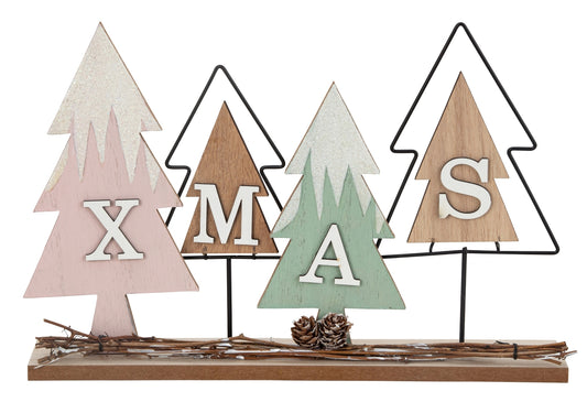 Weihnachtsdeko "Winterwald" aus Holz und Metall