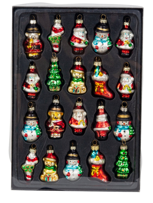Weihnachts-Baumschmuck aus Glas (mehrfarbig, ca. 5 cm)
