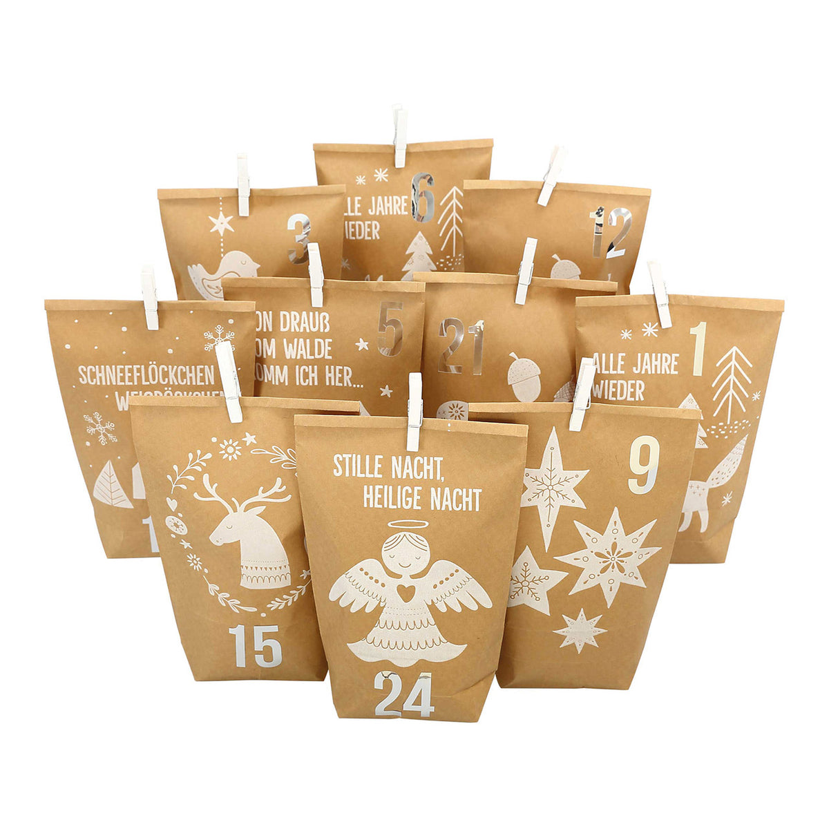 Adventskalender "Waldtiere" aus Packpapier