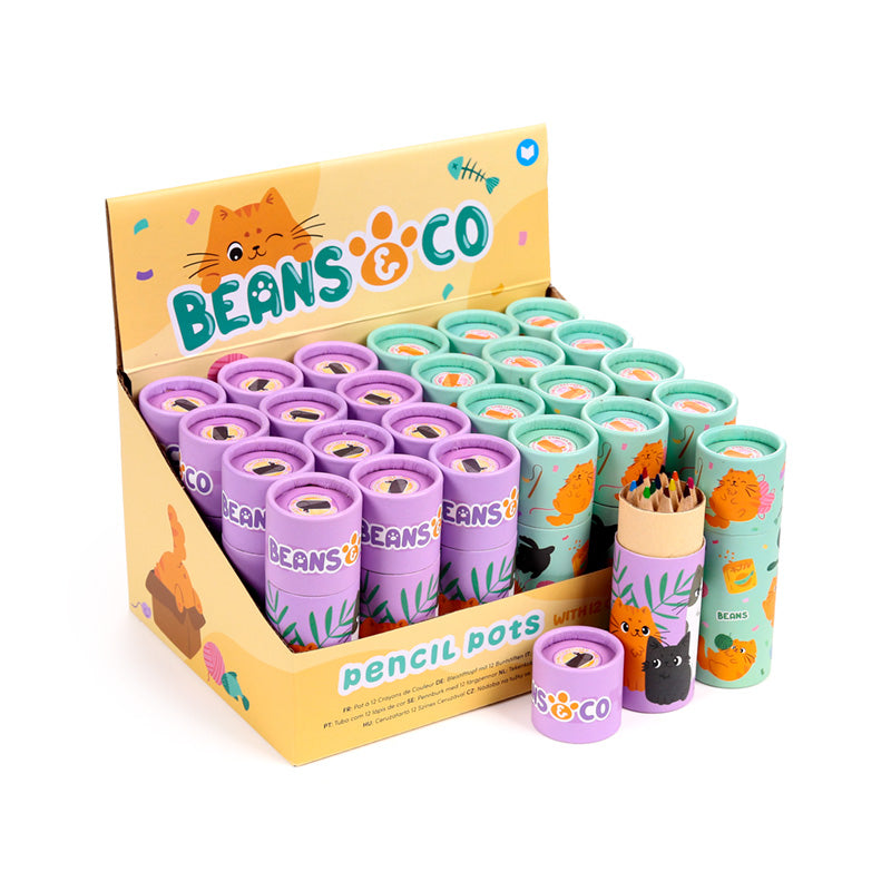 Buntstifte "Cats Beans" in Tube, 12 Stück