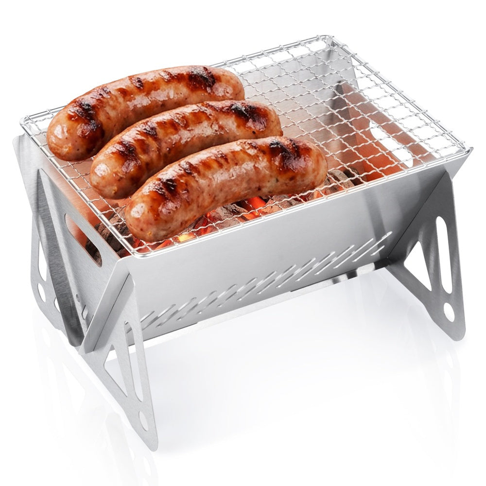 Vilde Klapp-Holzkohlegrill aus Edelstahl (21 cm)