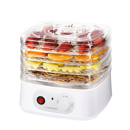 Dörrgerät für Obst und Gemüse, mit 4 transparenten Sieben (250 W)