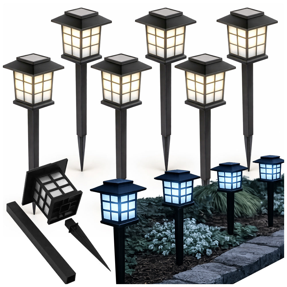 Solar-Gartenleuchten "Romano" mit Erdspiess, 6er-Set