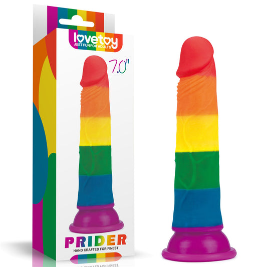 Regenbogen-Dildo "Pride" mit Saugnapf, 18,5 cm