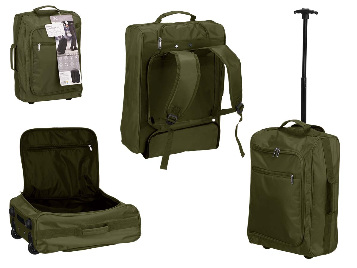 Kabinen-Trolley-Rucksack "Flex", grün-schwarz (31,5 l)