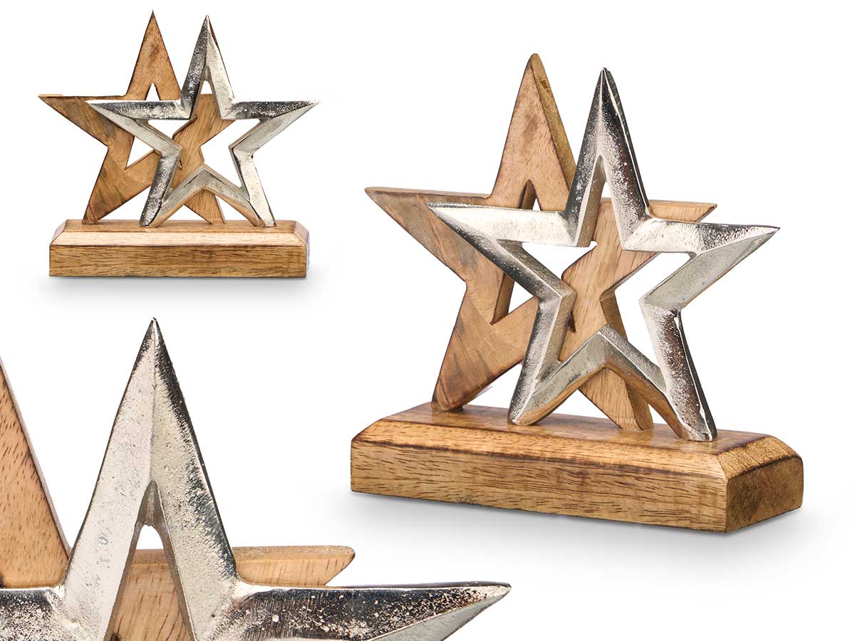 Deko-Aufsteller "Nova" aus Holz und Aluminium