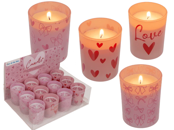 Duftkerze "LOVE" im Glas (assortiert)