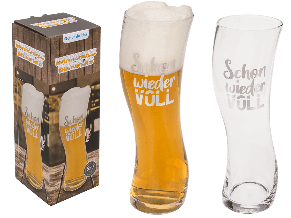 Wankendes Bierglas "Schon wieder voll" 569 ml